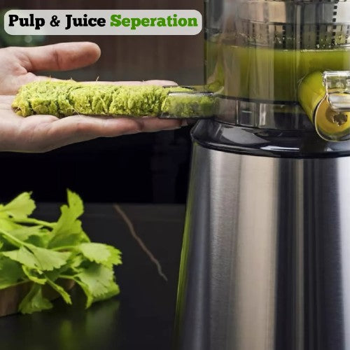 300W Cold Press Slow Juicer, Stainless Steel 5.1 Inch Feeding Chute, Pulp Juice Separation, Quiet and Efficient for Maximum Nutrient Extraction 300W Cold Press Slow Juicer, Stainless Steel 5.1 Inch Feeding Chute, Pulp Juice Separation, Quiet and Efficient for Maximum Nutrient Extraction